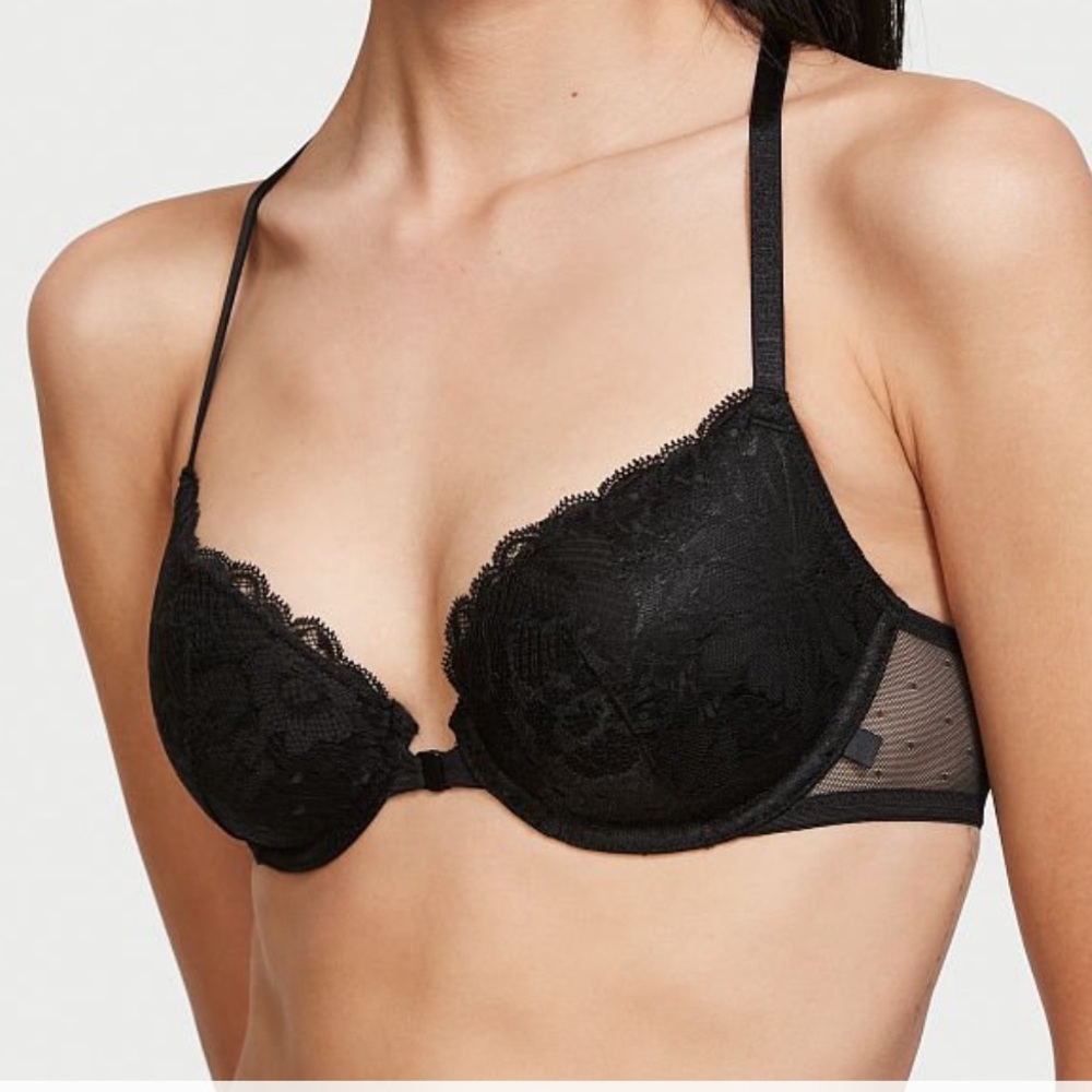 Victoria’s Secret sexy tee racer back lace push up bra with front closure